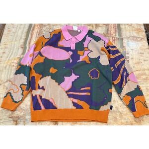 Puma PAM Mens x Perks & Mini Knitted Long Sleeve Polo Multicolor Point Collar L